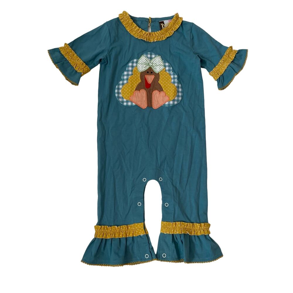 NWOT Banana Split 24M Turkey Applique Romper